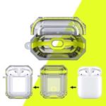 Bi-color TPU AirPods Protective Case with Strap for Apple AirPods with Wireless Charging Case (2019) – Yellow