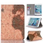 Map Pattern Wallet Stand Smart Leather Shell for iPad mini 4 / mini (2019) 7.9 inch – Dark Yellow