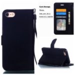 Cloth Texture PU Leather Card Holder Phone Case for iPhone 7 / 8 4.7 inch – Black