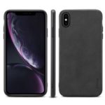Matte Surface PU Leather + TPU Cell Phone Casing for iPhone XS Max 6.5 inch – Black