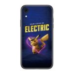 ROCK Cute Pikachu Pattern TPU Edge + Glass Hybrid Phone Back Case for iPhone XR – Dark Blue