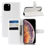 Litchi Skin Wallet Leather Stand Case for iPhone (2019) 6.5-inch – White
