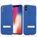 Auto-absorbed Kickstand PC Protective Phone Back Case for iPhone XS Max 6.5 inch – Dark Blue