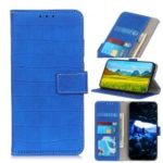 Crocodile Texture Leather Wallet Stand Phone Case Cover for iPhone (2019) 5.8-inch – Blue