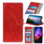Crazy Horse Leather Wallet Case for iPhone (2019) 6.1-inch – Red