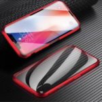 Magnetic Installation Metal Frame + Glass All-round Protective Case for iPhone XS Max 6.5 inch – Red