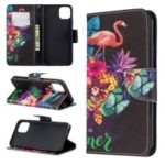 Light Spot Decor Patterned Leather Wallet Phone Shell for iPhone (2019) 6.5-inch – Flamingo