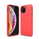Carbon Fibre Brushed TPU Phone Case for iPhone (2019) 5.8-inch – Red