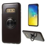 Finger Ring Kickstand Clear TPU Back Case [Built-in Magnetic Metal Sheet] for Samsung Galaxy S10e – Black
