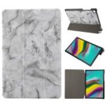 Marble Texture Tri-fold PU Leather + PC Stand Tablet Shell for Samsung Galaxy Tab S5e SM-T720 – Black