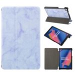 Marble Texture Tri-fold PU Leather + PC Stand Tablet Case for Samsung Galaxy Tab A 8 (2019) / Tab A with S Pen P200 P205 – Purple