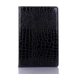 Crocodile Skin Wallet Stand Leather Tablet Casing for Samsung Galaxy Tab S5e SM-T720 – Black