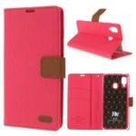 ROAR KOREA Twill Grain Leather Wallet Case for Samsung Galaxy A20/A30 – Rose