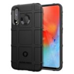 Anti-shock Rugged Square Grid Texture TPU Phone Casing for Samsung Galaxy A60 – Black