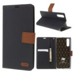 ROAR KOREA Twill Grain Leather Wallet Case for Samsung Galaxy A50 – Black