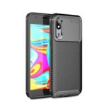 Drop Resistant Carbon Fiber TPU Shell for Samsung Galaxy A20 – Black