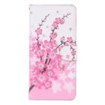 Pattern Printing Leather Wallet Stand Case for Samsung Galaxy A20/A30 – Plum Blossom