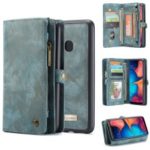 CASEME for Samsung Galaxy A20/30 2-in-1 Multi-slot Wallet Vintage Split Leather Case – Blue