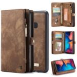CASEME for Samsung Galaxy A20/30 2-in-1 Multi-slot Wallet Vintage Split Leather Case – Brown