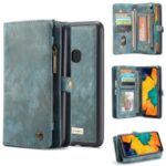 CASEME for Samsung Galaxy A40 2-in-1 Multi-slot Wallet Vintage Split Leather Phone Cover – Blue
