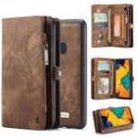 CASEME for Samsung Galaxy A40 2-in-1 Multi-slot Wallet Vintage Split Leather Phone Cover – Brown
