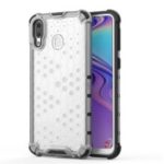 Honeycomb Shock Absorber TPU + PC + Silicone Hybrid Back Mobile Shell for Samsung Galaxy M20 – White