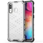 Honeycomb Shock Absorber TPU + PC + Silicone Hybrid Phone Case for Samsung Galaxy A30/A20 – White
