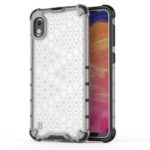 Honeycomb Shock Absorber TPU + PC + Silicone Hybrid Phone Shell for Samsung Galaxy A10 – White