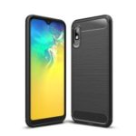 Carbon Fiber Texture TPU Phone Cover for Samsung Galaxy A10e – Black