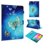 Pattern Printing Wallet Stand PU Leather Tablet Protective Case for Samsung Galaxy Tab A 10.1 (2019) T510/T515 – Golden Butterflies