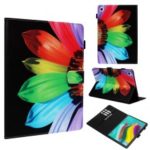 Cross Texture Pattern Printing Wallet Stand PU Leather Tablet Protective Cover for Samsung Galaxy Tab S5e SM-T720 / SM-T725 – Colorful Petals