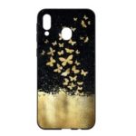 Pattern Printing Matte Soft TPU Protective Back Case for Samsung Galaxy A30 – Gold Butterflies