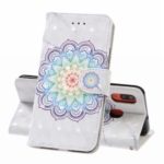Light Spot Decor Patterned Leather Wallet Case for Samsung Galaxy A40 – Flower