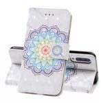 Light Spot Decor Pattern Printing Leather Wallet Stand Case for Samsung Galaxy A50 – Flower