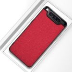 Matte Cloth PU + PC + TPU Hybrid Cell Phone Casing for Samsung Galaxy A80 – Red