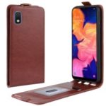 Crazy Horse [Vertical Flip] Card Slot Leather Cover for Samsung Galaxy A10e – Brown