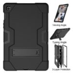 Shock Proof TPU + PC Hybrid Tablet Protective Case with Kickstand for Samsung Galaxy Tab S5e SM-T720 / SM-T725 – All Black