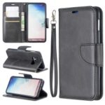 PU Leather Wallet Stand Phone Case for Samsung Galaxy S10e – Dark Grey