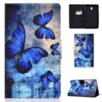 Pattern Printing Card Holder Stand PU Leather Tablet Case for Samsung Galaxy Tab A 8.0 (2017) SM-T380 / SM-T385 – Blue Butterflies