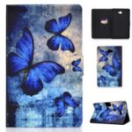 Shock-proof Pattern Printing Card Slot Stand PU Leather Tablet Cover for Samsung Galaxy Tab A 10.1 (2016) T580 – Blue Butterflies
