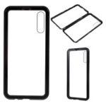 All-wrapped Magnetic Installation Metal Frame + Glass Protective Phone Case for Samsung Galaxy A50 – Black