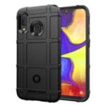 Shock-proof Rugged Square Grid Texture TPU Phone Case for Samsung Galaxy A10e – Black