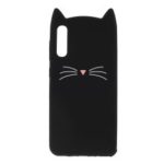 3D Silicone Moustache Cat Phone Shell for Samsung Galaxy A50 – Black