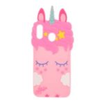 3D Cool Unicorn Shape Silicone Phone Shell for Samsung Galaxy A40 – Pink