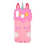 Unicorn Pattern Silicone Phone Shell for Samsung Galaxy A30 / A20 – Pink