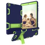 Shock Proof Contrast Color Hybrid TPU + PC Tablet Cover with Kickstand for Samsung Galaxy Tab A 10.1 (2019) – Dark Blue / Green