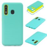 Shockproof Rubberized PC + Silicone Hybrid Phone Case Cover for Samsung Galaxy A20 / A30 – Baby Blue