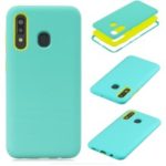 Shock-proof PC+Silicone Rubberized Hybrid Back Shell for Samsung Galaxy A40 – Cyan