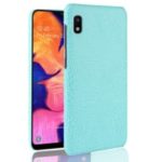 Crocodile Texture PU Leather Coated PC Protective Case for Samsung Galaxy A10e – Cyan