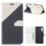 Sand-like Style Dual-color Leather Phone Cover for Samsung Galaxy A50 – White